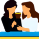graphic of 2 females drinking coffee